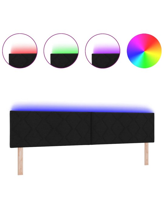 Galvgalis ar led sloksnes lukturiem melna 200 cm audums