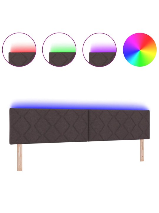 Galvgalis ar led sloksnes lukturiem brūna 200 cm audums