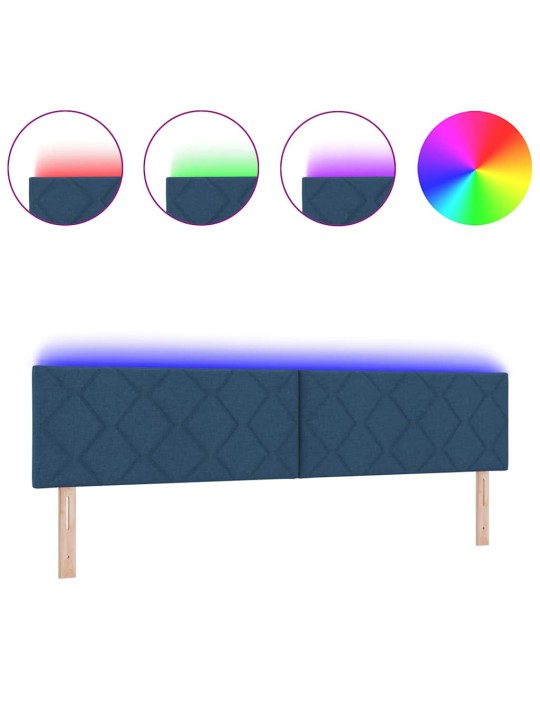 Galvgalis ar led sloksnes lukturiem zila 200 cm audums