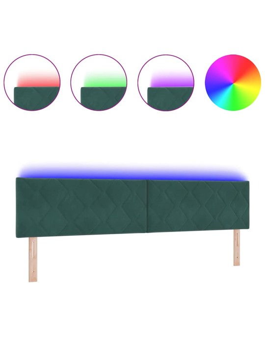 LED gultas galvgalis geometric manuāls tumši zaļa 200 cm samts