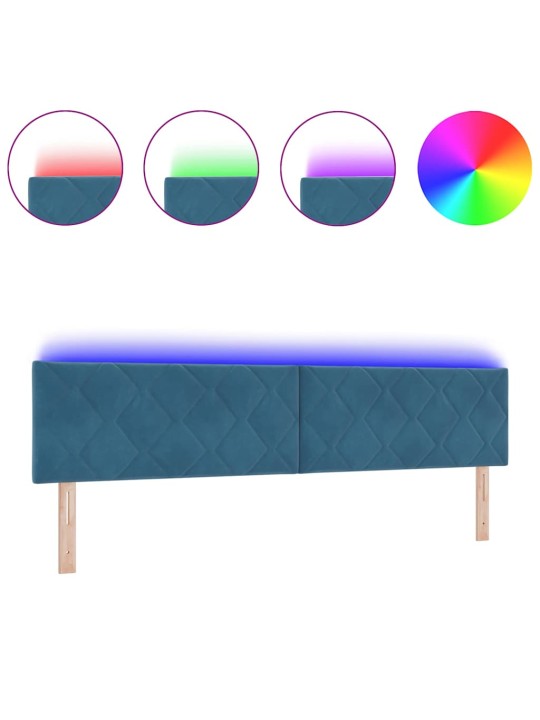 LED gultas galvgalis geometric manuāls tumši zila 200 cm samts