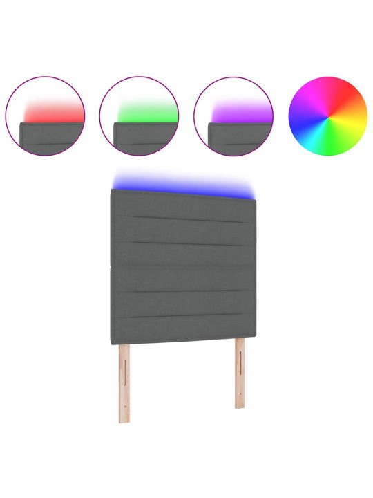 LED gultas galva ar galvas klāju tumši pelēka 100 cm audums