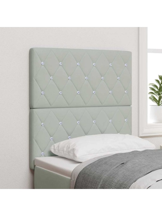 LED gultas galvgalis argyle manuāls gaiši pelēka 80 cm samts