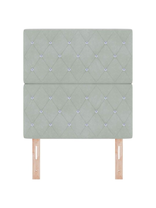 LED gultas galvgalis argyle manuāls gaiši pelēka 80 cm samts
