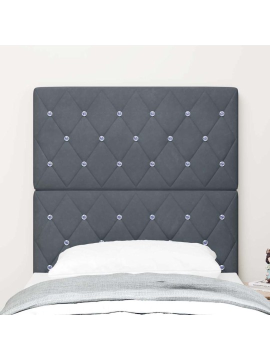 LED gultas galvgalis argyle manuāls tumši pelēka 80 cm samts