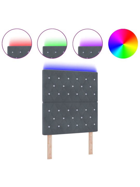 LED gultas galvgalis argyle manuāls tumši pelēka 80 cm samts