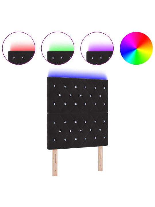 LED gultas galvgalis argyle ar galvas klāju melna 80 cm samts