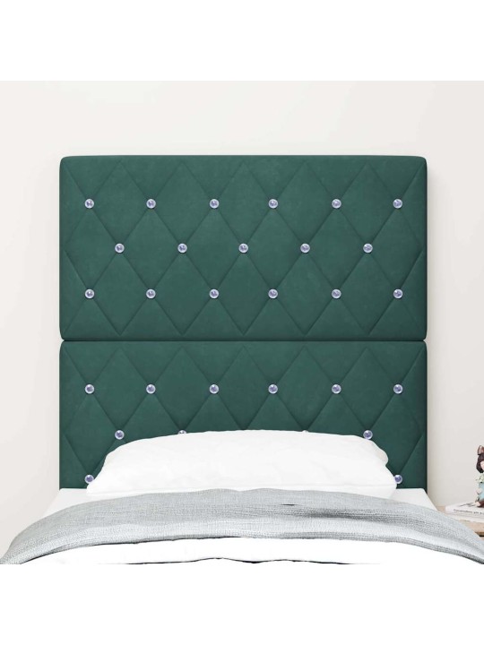 LED gultas galvgalis argyle manuāls tumši zaļa 80 cm samts