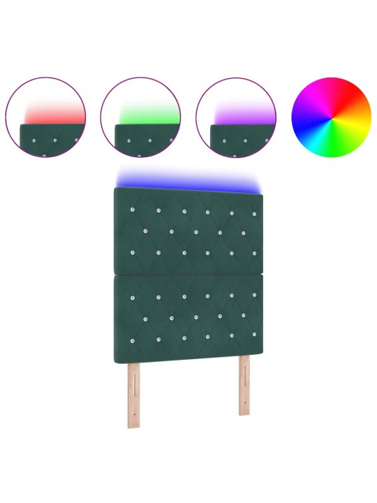 LED gultas galvgalis argyle manuāls tumši zaļa 80 cm samts