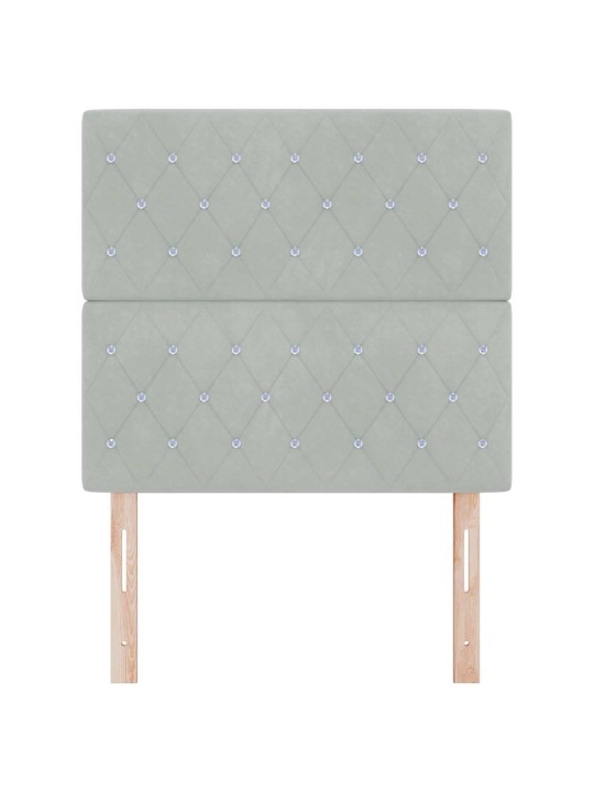 LED gultas galvgalis argyle manuāls gaiši pelēka 90 cm samts