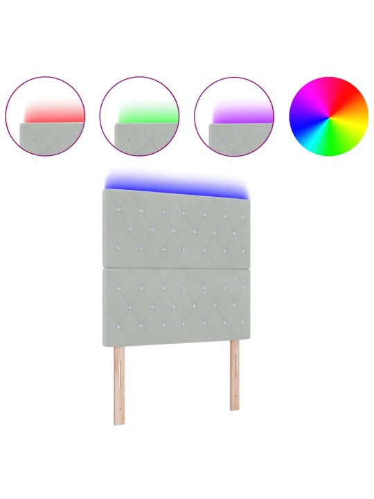 LED gultas galvgalis argyle manuāls gaiši pelēka 90 cm samts