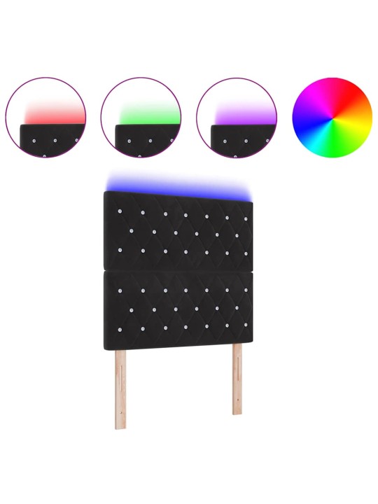LED gultas galvgalis argyle ar galvas klāju melna 90 cm samts
