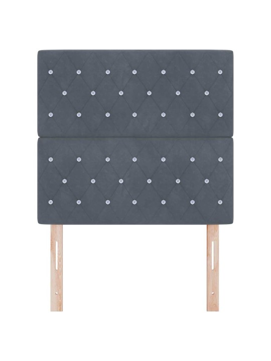 LED gultas galvgalis argyle manuāls tumši pelēka 100 cm samts