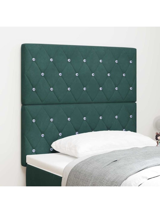 LED gultas galvgalis argyle manuāls tumši zaļa 100 cm samts