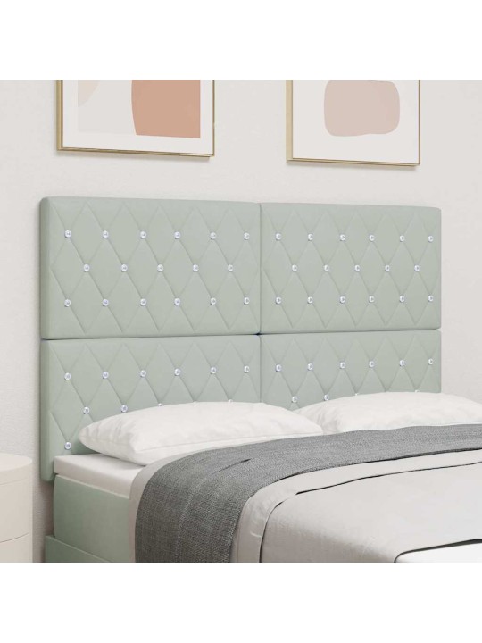 LED gultas galvgalis argyle manuāls gaiši pelēka 144 cm samts
