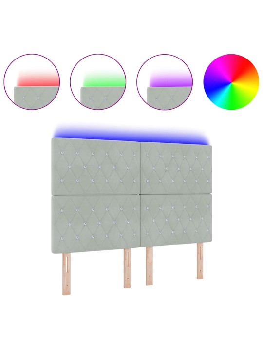 LED gultas galvgalis argyle manuāls gaiši pelēka 80 cm samts