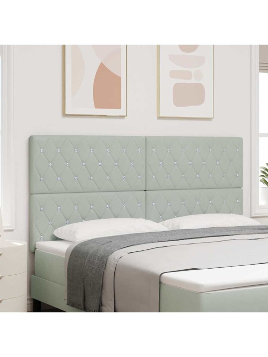 LED gultas galvgalis argyle manuāls gaiši pelēka 90 cm samts