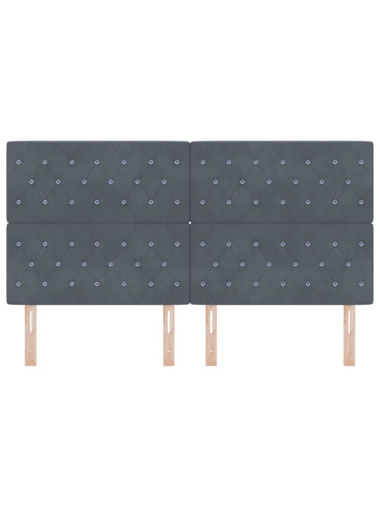 LED gultas galvgalis argyle manuāls tumši pelēka 90 cm samts