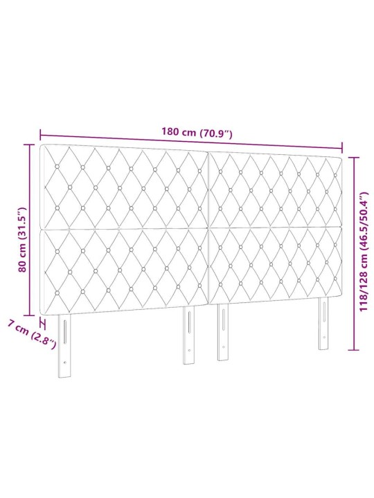 LED gultas galvgalis argyle manuāls tumši zaļa 90 cm samts