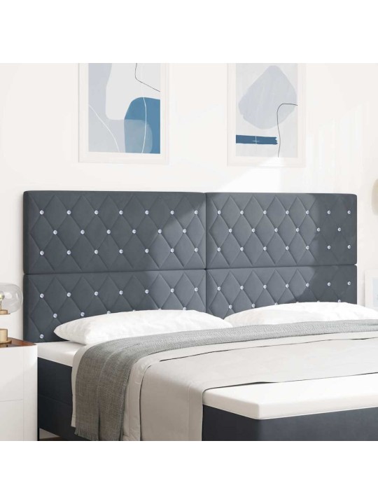 LED gultas galvgalis argyle manuāls tumši pelēka 100 cm samts