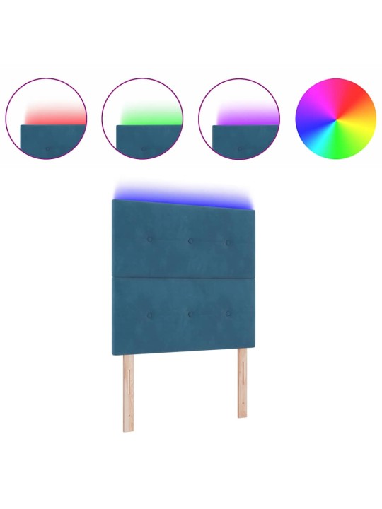 Galvgalis ar led sloksnes lukturiem regulējams zila 90 cm samts