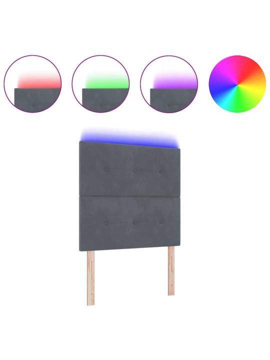 Galvgalis ar led sloksnes lukturiem pelēka 100 cm samts