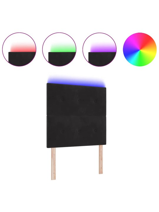 Galvgalis ar led sloksnes lukturiem melna 100 cm samts