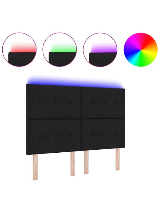 LED gultas galvgalis ar galvas klāju melna 160 cm audums