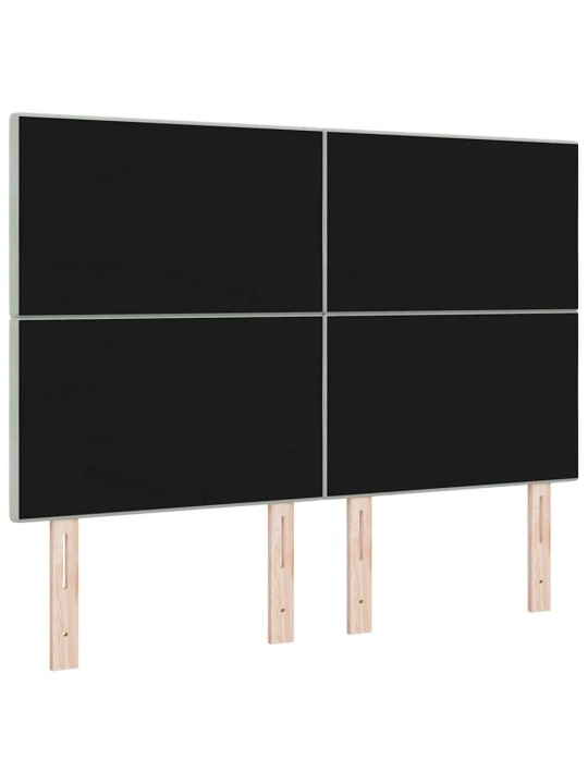 Galvgalis ar led sloksnes lukturiem gaiši pelēks 80 cm samts