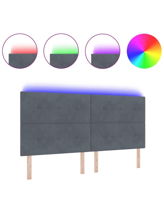 Galvgalis ar led sloksnes lukturiem pelēka 100 cm samts