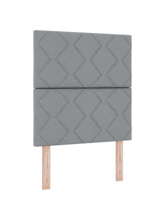Galvgalis ar led sloksnes lukturiem gaiši pelēks 80 cm audums