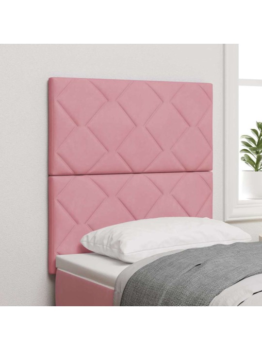 LED gultas galvgalis ar LED sloksnes lukturiem rozā 80 cm samts