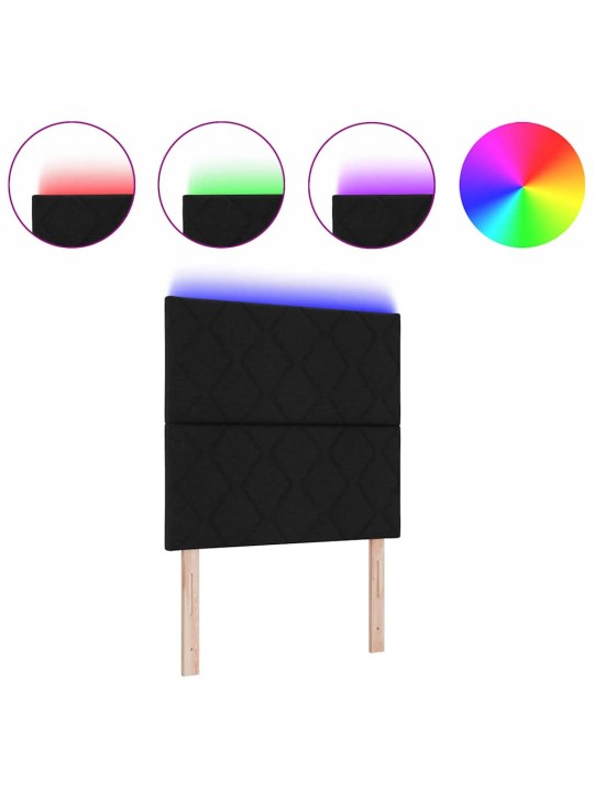 Galvgalis ar led sloksnes lukturiem melna 100 cm audums