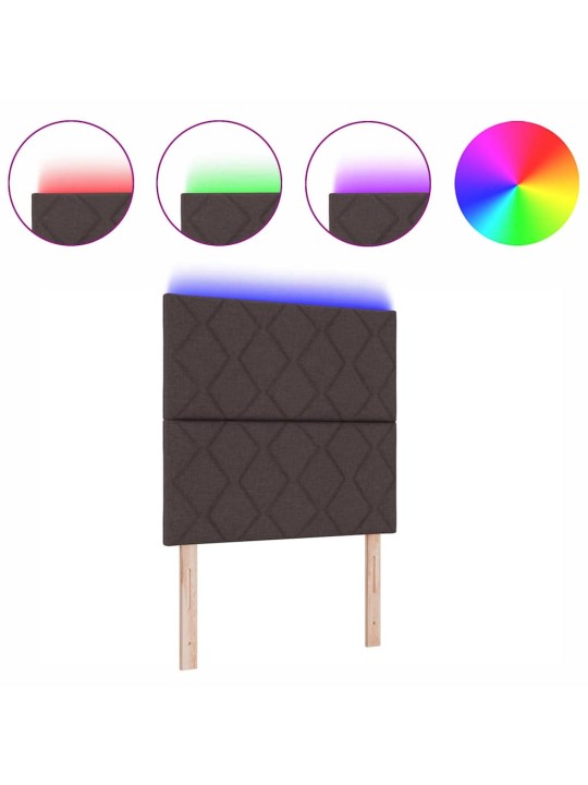 Galvgalis ar led sloksnes lukturiem brūna 100 cm audums