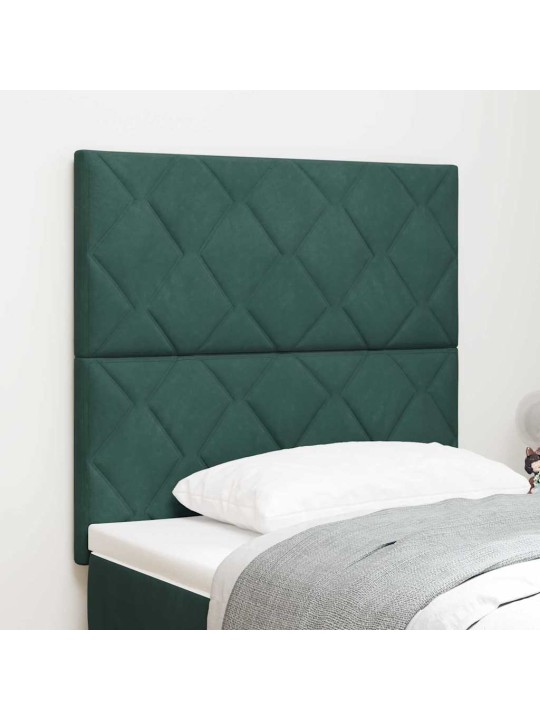 LED gultas galvgalis geometric manuāls tumši zaļa 100 cm samts