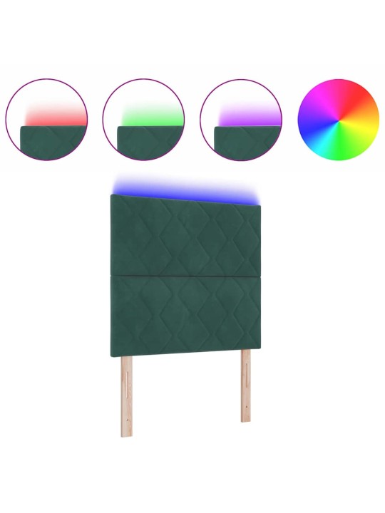 LED gultas galvgalis geometric manuāls tumši zaļa 100 cm samts