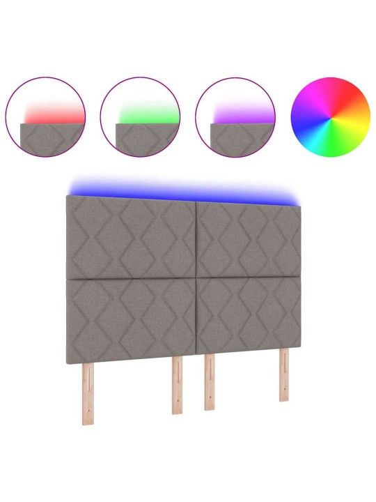 Galvgalis ar led sloksnes lukturiem pelēkbrūna 144 cm audums