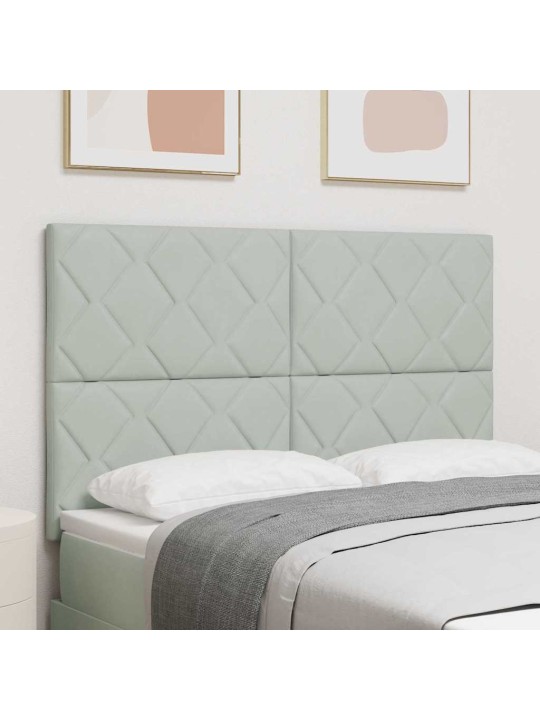 Led gultas galvgalis geometric gaiši pelēka 144 cm samts