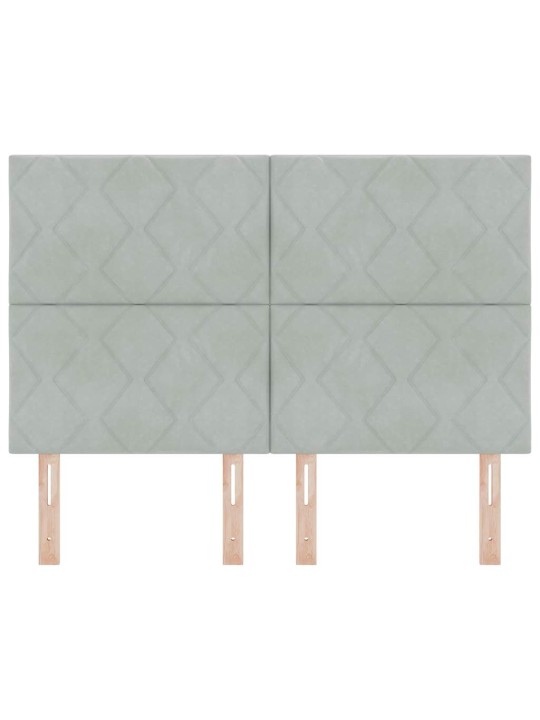 Led gultas galvgalis geometric gaiši pelēka 144 cm samts