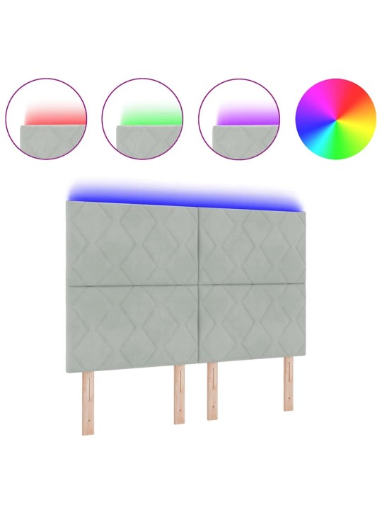 Led gultas galvgalis geometric gaiši pelēka 144 cm samts