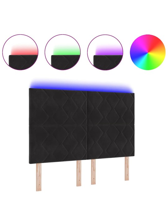 Led gultas galvgalis geometric manuāls melna 144 cm samts