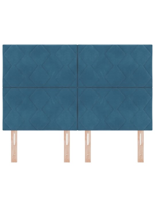LED gultas galvgalis geometric manuāls tumši zila 144 cm samts
