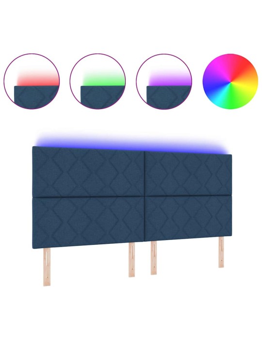 Galvgalis ar led sloksnes lukturiem zila 200 cm audums
