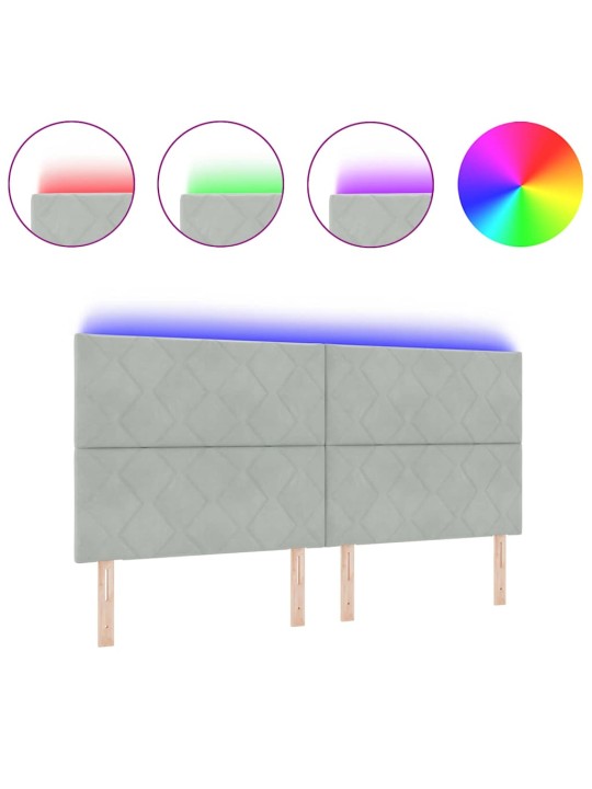 Led gultas galvgalis geometric gaiši pelēka 200 cm samts