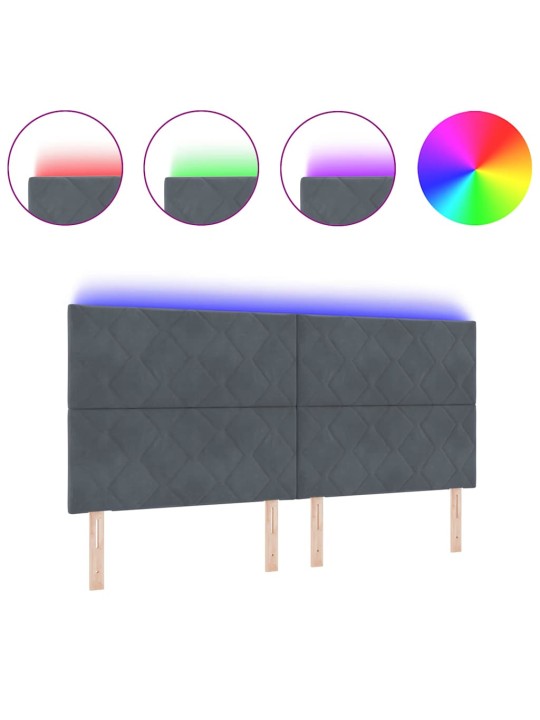 Led gultas galvgalis geometric tumši pelēka 200 cm samts