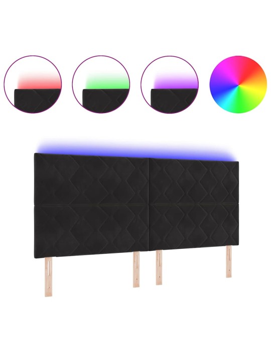LED gultas galvgalis geometric manuāls melna 200 cm samts