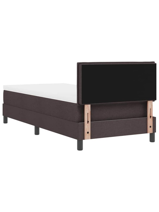 Kontinentālā gulta ar matraci tumši brūna 80 x 200 cm audums