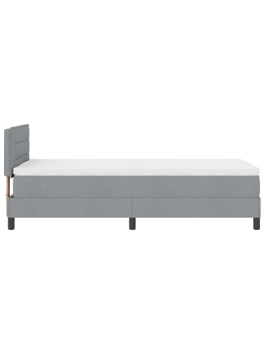 Kontinentālā gulta ar matraci gaiši pelēks 90 x 200 cm audums