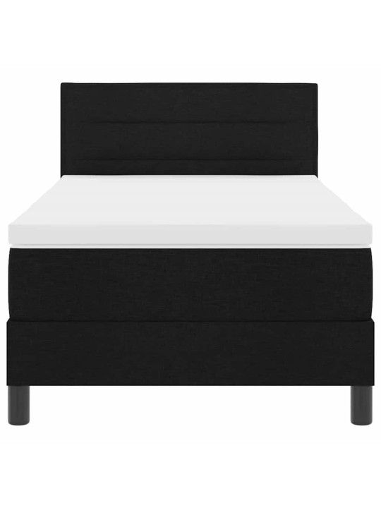 Kontinentālā gulta ar matraci melna 100 x 200 cm audums