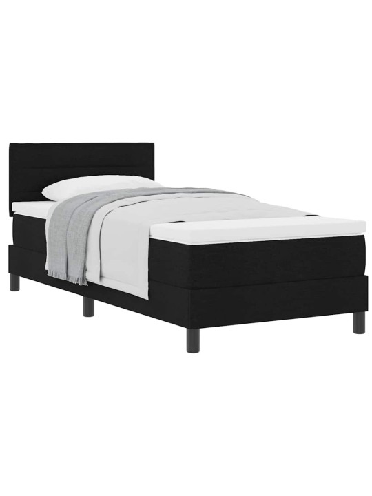 Kontinentālā gulta ar matraci melna 100 x 200 cm audums